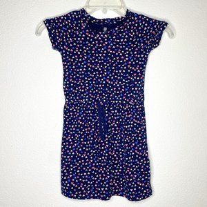 Baby GAP, girl's 5, rainbow heart casual dress with elastic waist, short sleeves